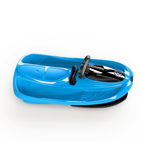 Bob Biposto Stratos Blu con Volante e Freno a Molla Slittino Neve Max 120kg