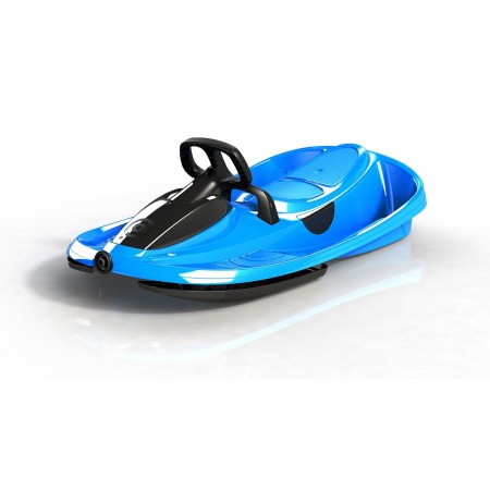 Bob Biposto Stratos Blu con Volante e Freno a Molla Slittino Neve Max 120kg