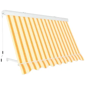 Tenda da Sole a Caduta 400x300 cm Rigato Giallo Bianco Cassonata Bracci