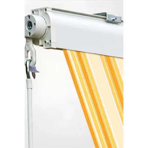 Tenda da Sole a Caduta 250x250 Rigato Giallo Bianco Cassonata da Esterno