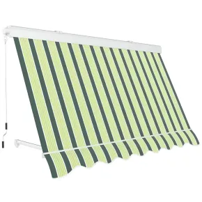 Tenda da Sole a Caduta con Bracci 250x250 Riga Verde Cassonata