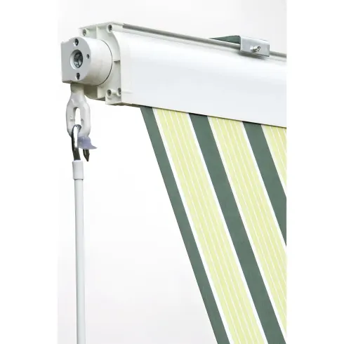 Tenda da Sole a Caduta con Bracci 80x250 Riga Verde Cassonata