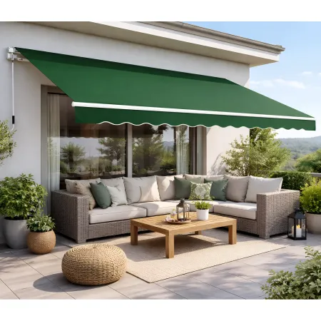 Tenda da Sole Verde 200x150 Bracci Inclinazione Regolabile Barra Quadra