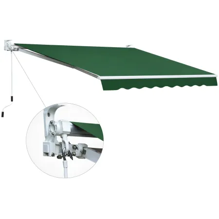 Tenda da Sole Verde 200x150 Bracci Inclinazione Regolabile Barra Quadra