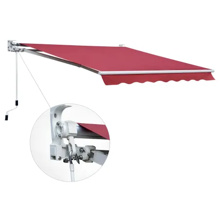 Tenda da Sole Rossa 200x150 Bracci Inclinazione Regolabile Barra Quadra