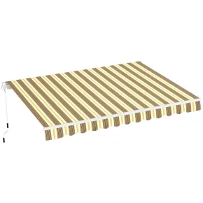 Tenda da Sole 200x150 Rigato Beige a Barra Quadra Avvolgibile Esterno