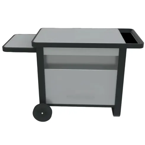 Carrello Barbecue Acciaio Pieghevole 120x63x73 cm Compatibile Ruote