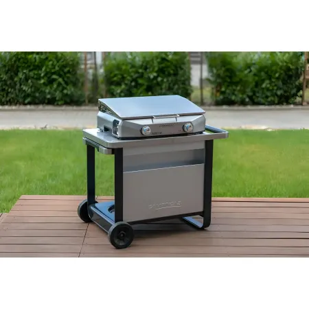 Carrello Barbecue Acciaio Pieghevole 120x63x73 cm Compatibile Ruote