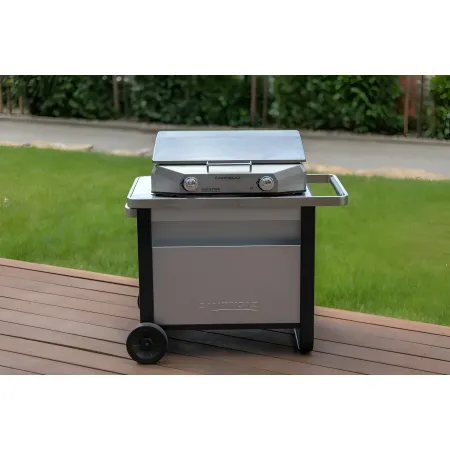 Carrello Barbecue Acciaio Pieghevole 120x63x73 cm Compatibile Ruote