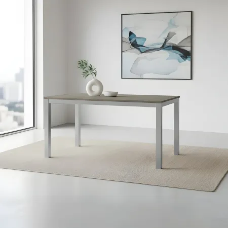 Tavolo Allungabile Pranzo Rettangolare 120x80 Alluminio Larice Grigio