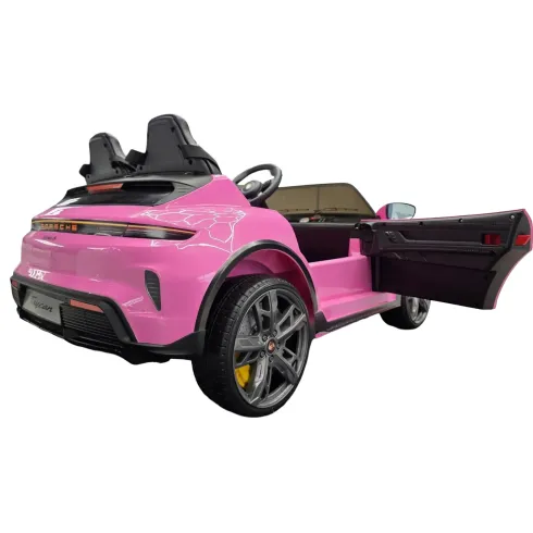 Auto Elettrica per Bambini Porsche Taycan 24V 2 Posti Rosa Bluetooth