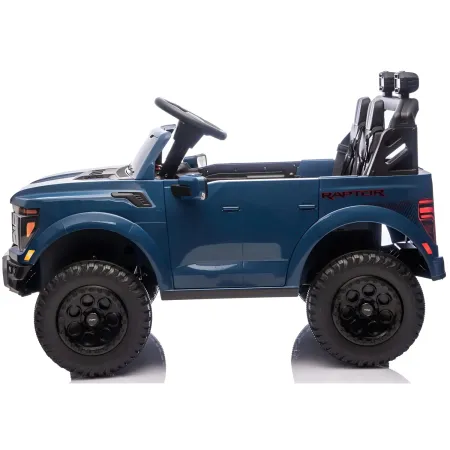 Macchina Elettrica Bambini 24V Ford Raptor Blu 2 Posti Sedile Ecopelle