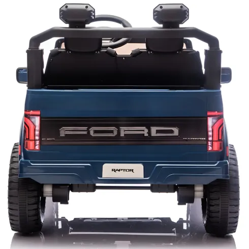 Macchina Elettrica Bambini 24V Ford Raptor Blu 2 Posti Sedile Ecopelle