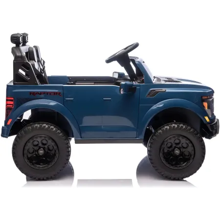 Macchina Elettrica Bambini 24V Ford Raptor Blu 2 Posti Sedile Ecopelle