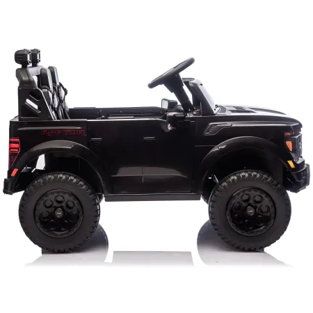 Macchina Elettrica Bambini 24V Ford Raptor Nero 2 Posti Sedile Ecopelle