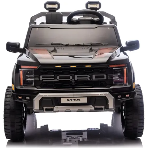 Macchina Elettrica Bambini 24V Ford Raptor Nero 2 Posti Sedile Ecopelle