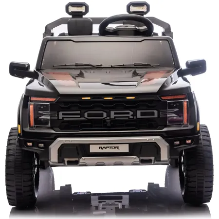 Macchina Elettrica Bambini 24V Ford Raptor Nero 2 Posti Sedile Ecopelle