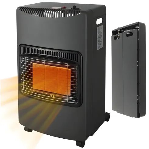 Stufa a Gas Pieghevole 4200W Vano Bombola 15kg Infrarossi Ruote
