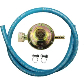 Kit Tubo Gas 50 cm Regolatore Fisso per Stufa GPL con Fascette
