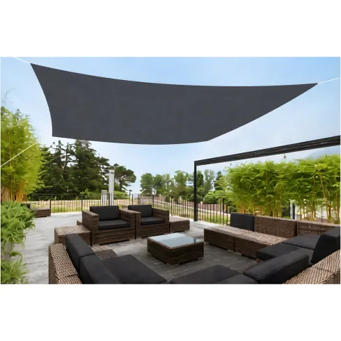 Telo Vela Ombreggiante 360x360 cm Grigio Antracite Quadrato da Esterno