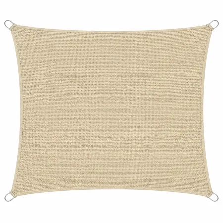 Telo Vela Ombreggiante 5x5 m Beige Quadrato Traspirante da Esterno