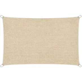 Vela Ombreggiante 4x5 m Beige Rettangolo Traspirante Anelli Acciaio