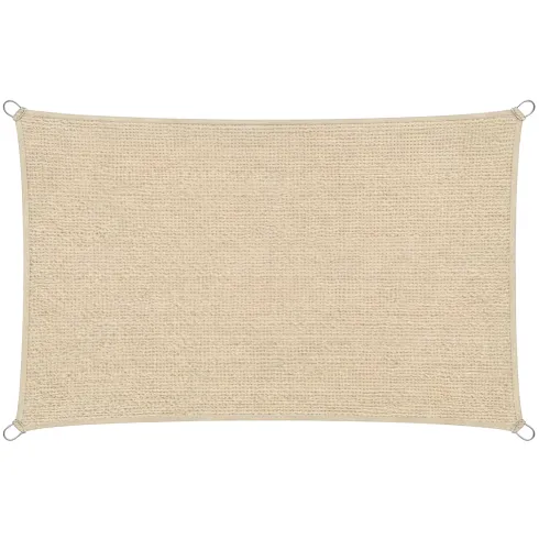 Vela Ombreggiante 4x5 m Beige Rettangolo Traspirante Anelli Acciaio