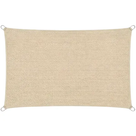 Vela Ombreggiante 4x5 m Beige Rettangolo Traspirante Anelli Acciaio