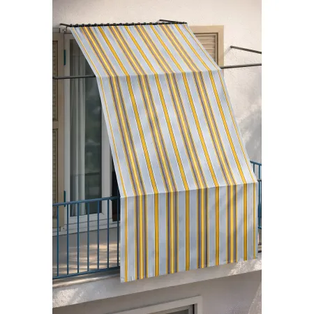 Tenda da Sole Cotone 140x350 Multiriga Giallo Lavabile Anelli Ganci