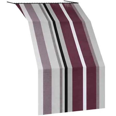 Tenda da Sole Cotone 140x250 Multiriga Marrone Lavabile Anelli Ganci