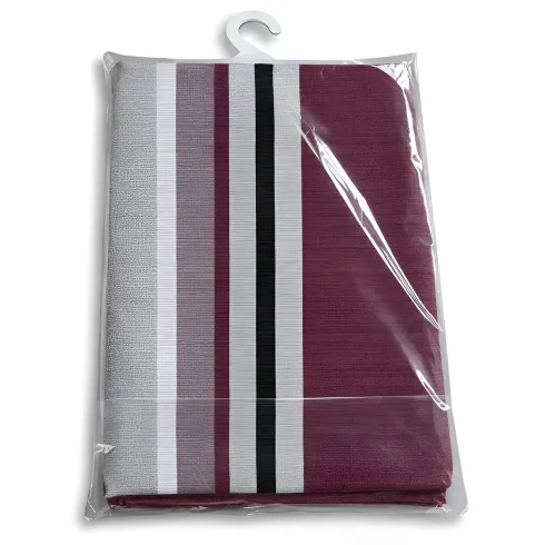 Tenda da Sole Cotone 140x350 Multiriga Marrone Lavabile Anelli Ganci
