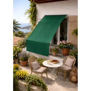 Tenda da Sole Cotone 140x300 Verde Lavabile Anelli Ganci Sacchetto 2