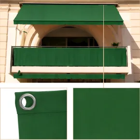 Telo Antisguardo Balcone 75x500 cm Verde PVC Occhielli Alluminio 2