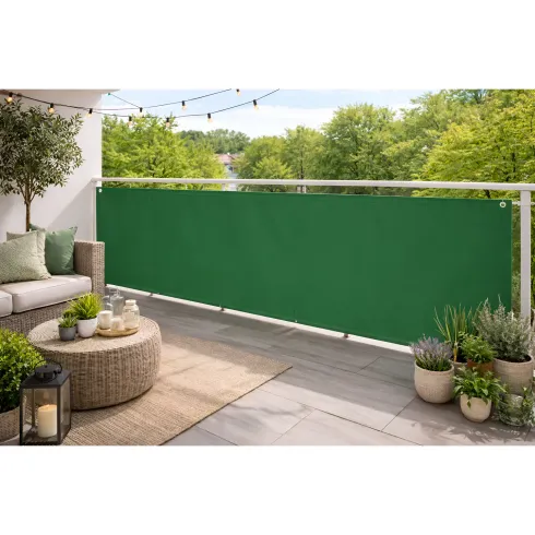 Telo Antisguardo Balcone 75x500 cm Verde PVC Occhielli Alluminio