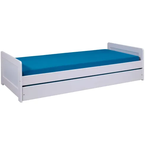 2 Letti Singoli 90x200 Bianco Cameretta Secondo Estraibile | BricoShop24