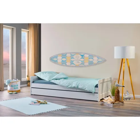 2 Letti Singoli 90x200 Bianco Cameretta Secondo Estraibile | BricoShop24