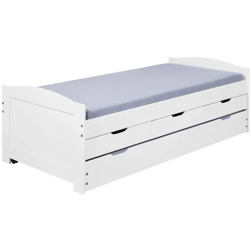 Divano Letto 2 Letti Singoli a Doghe 90x190 con Cassetti Contenitore Estraibile | BricoShop24