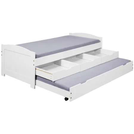 Divano Letto 2 Letti Singoli a Doghe 90x190 con Cassetti Contenitore Estraibile | BricoShop24