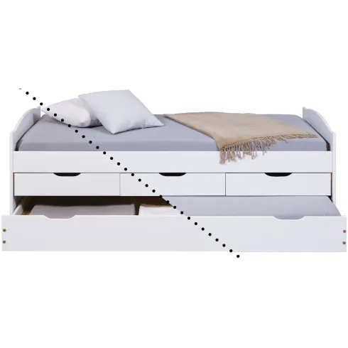 Divano Letto 2 Letti Singoli a Doghe 90x190 con Cassetti Contenitore Estraibile | BricoShop24