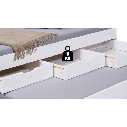 Divano Letto 2 Letti Singoli a Doghe 90x190 con Cassetti Contenitore Estraibile | BricoShop24