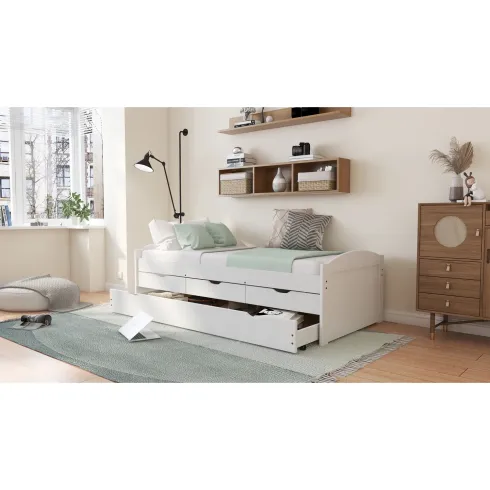Divano Letto 2 Letti Singoli a Doghe 90x190 con Cassetti Contenitore Estraibile | BricoShop24