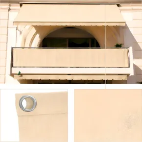 Telo Antisguardo Balcone 75x500 cm Beige PVC Occhielli Alluminio 2