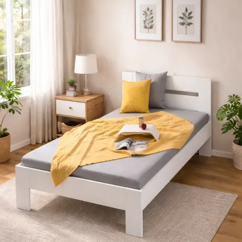 Struttura Letto Singolo 90x200 senza Doghe Bianco