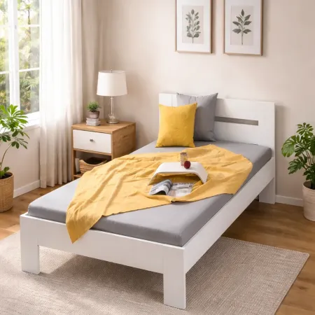 Struttura Letto Singolo 90x200 senza Doghe Bianco