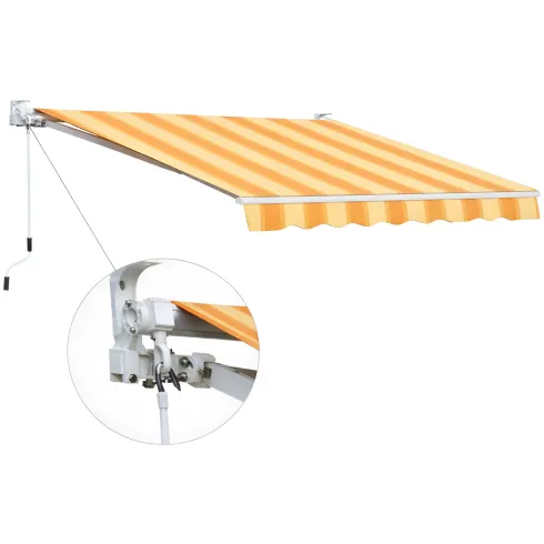 Tenda da Sole Riga Gialla 400x300 Bracci Retrattili a Barra Quadra