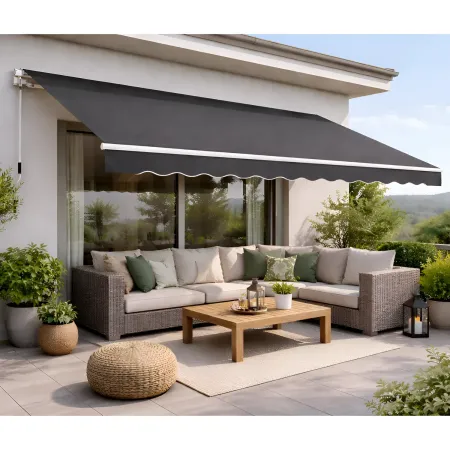 Tenda da Sole Antracite 300x200 a Barra Quadra con Bracci Retrattili