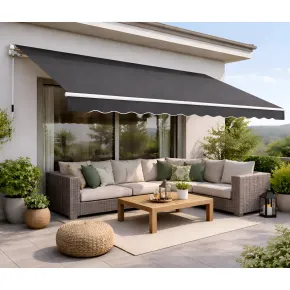 Tenda da Sole Antracite 400x300 a Barra Quadra Bracci Retrattili 2