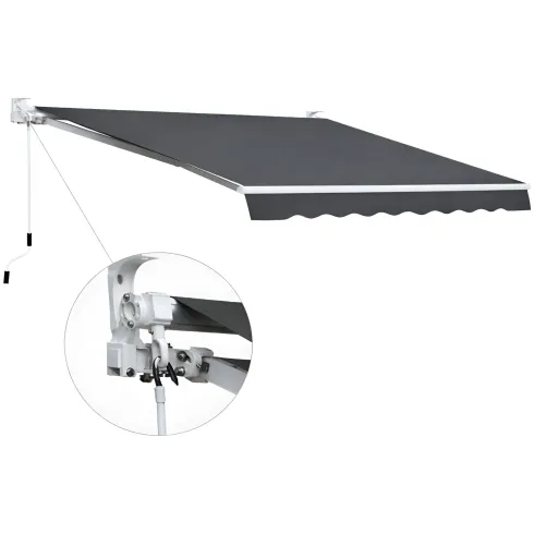 Tenda da Sole Antracite 400x300 a Barra Quadra Bracci Retrattili