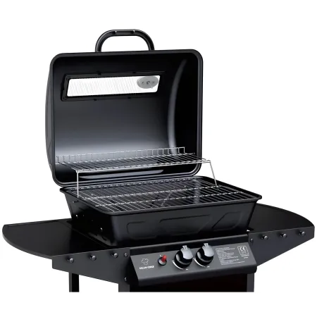 Barbecue a Gas da Esterno 97x51x100H cm a 2 Fuochi in Acciaio Nero