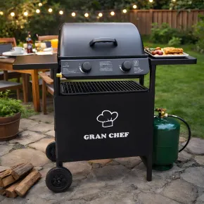 Barbecue a Gas da Esterno 104x49x100H cm a 2 Fuochi Acciaio Nero 2
